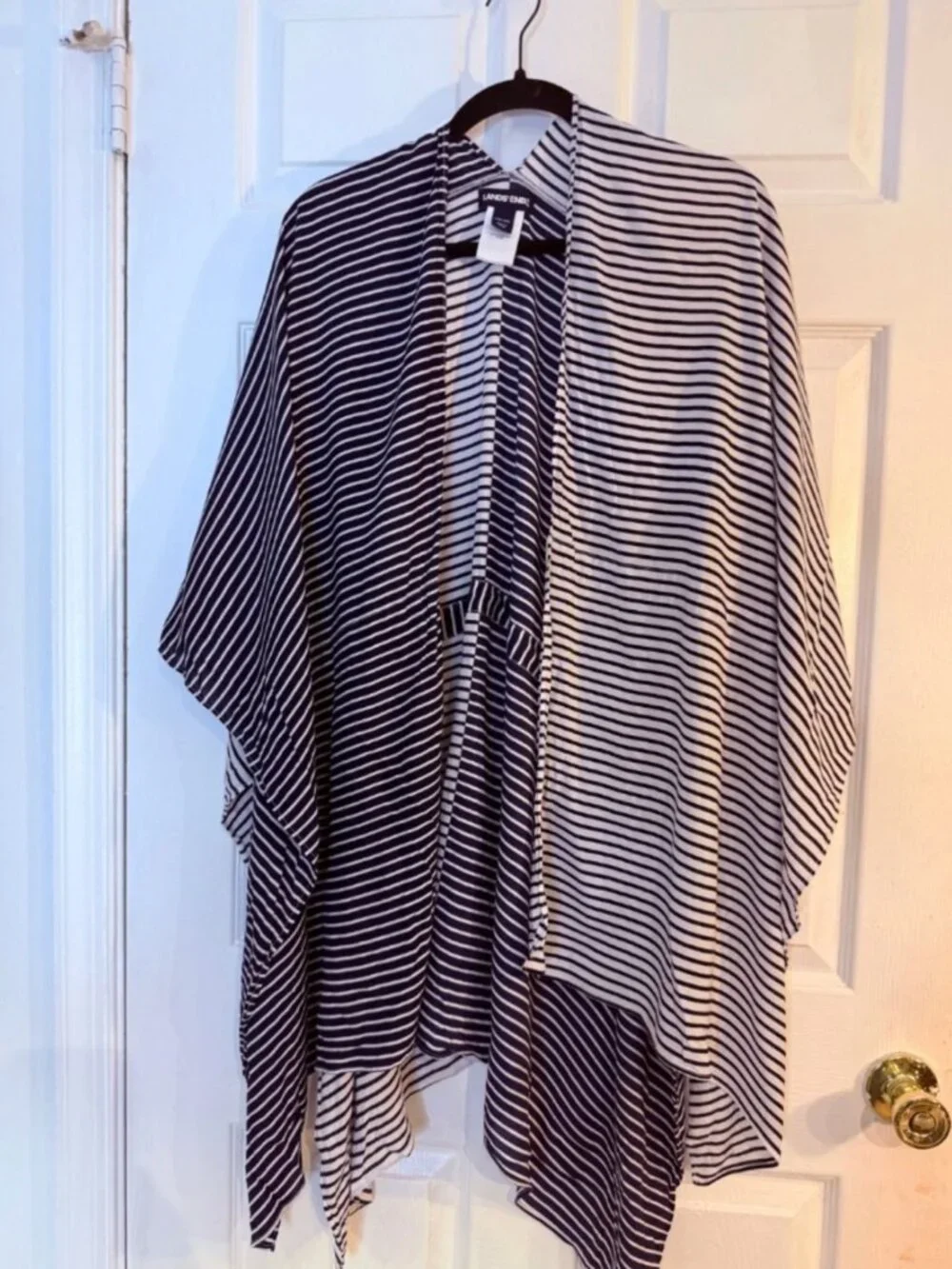 Lands' End Nautical Stripe Kimono Cover-Up | One Size | Resort Beach Cruise Laye